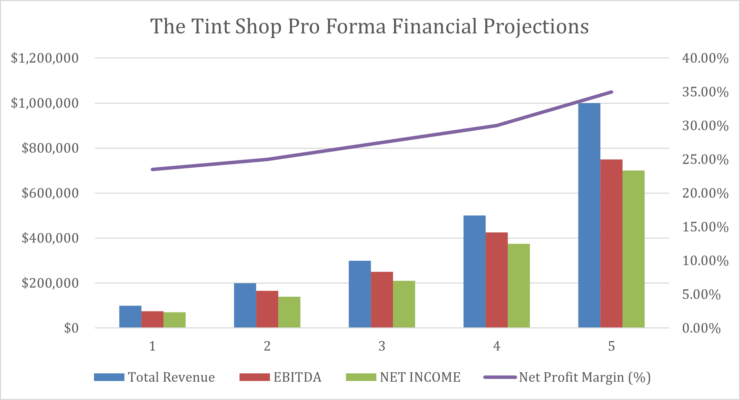 The Tint Shop Pro Forma Financial Projections
